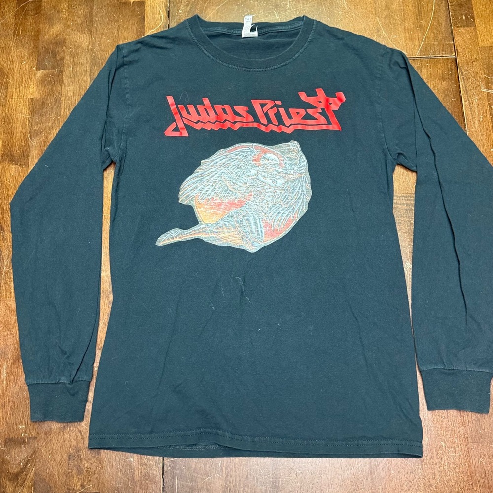 Judas Priest Graphic Long Sleeve T-Shirt Mens Small Black‎ Band Merch Rock Tee